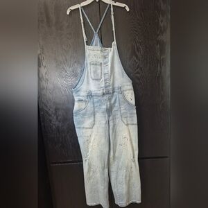 Paint Splatter Bib Overalls Sz 16